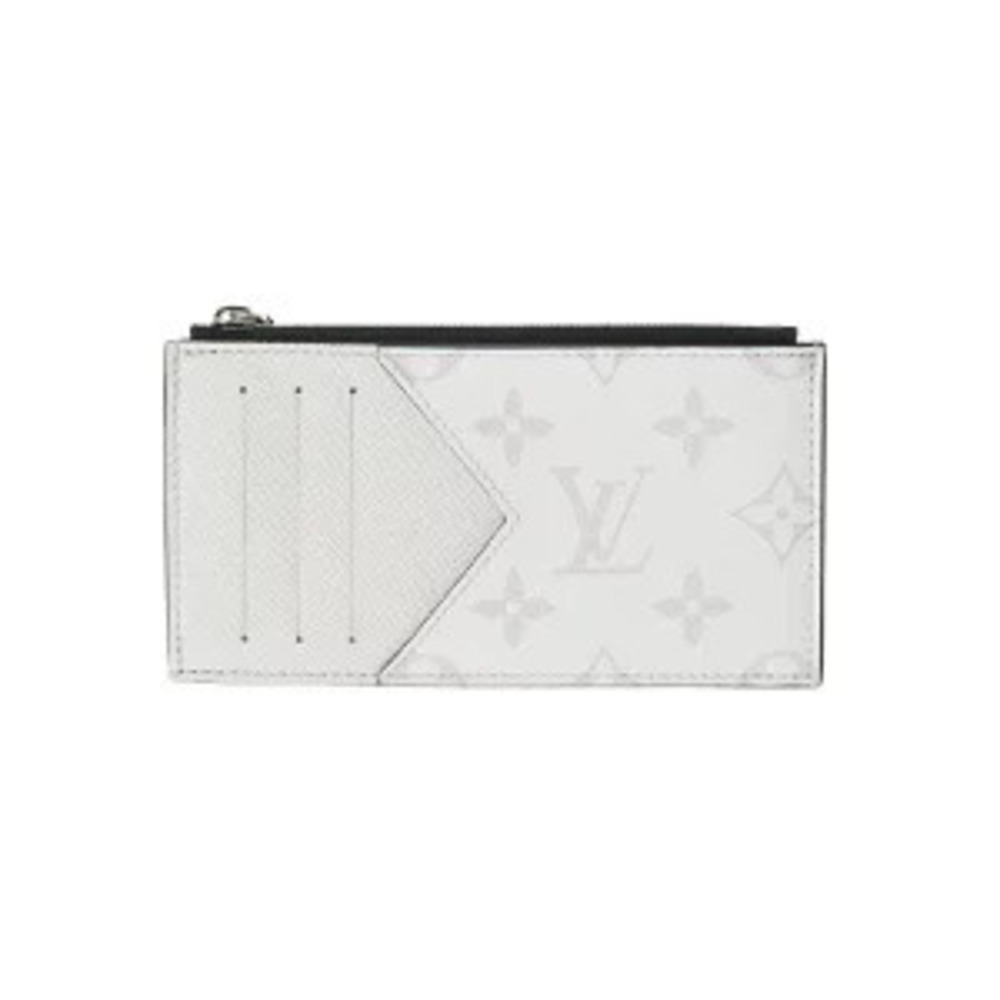 Louis Vuitton Taigarama Coin Card Optic White Monogram Canvas Leather Case